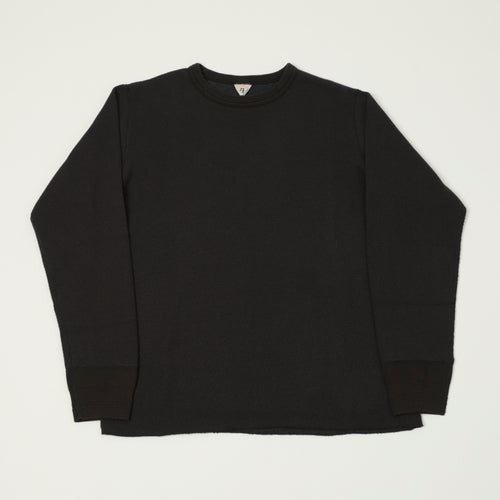 FilMelange 'Dan' Honeycomb Knit Thermal T-Shirt - Charcoal Black