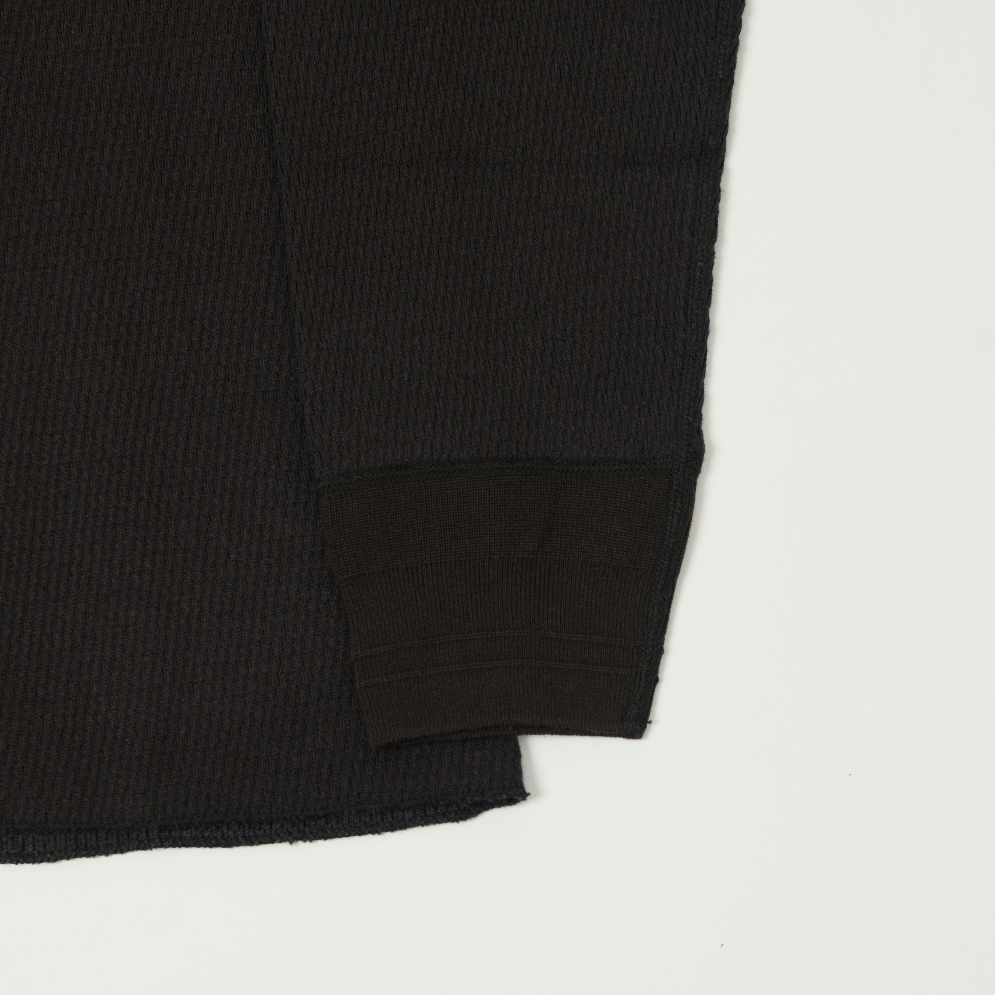 FilMelange 'Dan' Honeycomb Knit Thermal T-Shirt - Charcoal Black