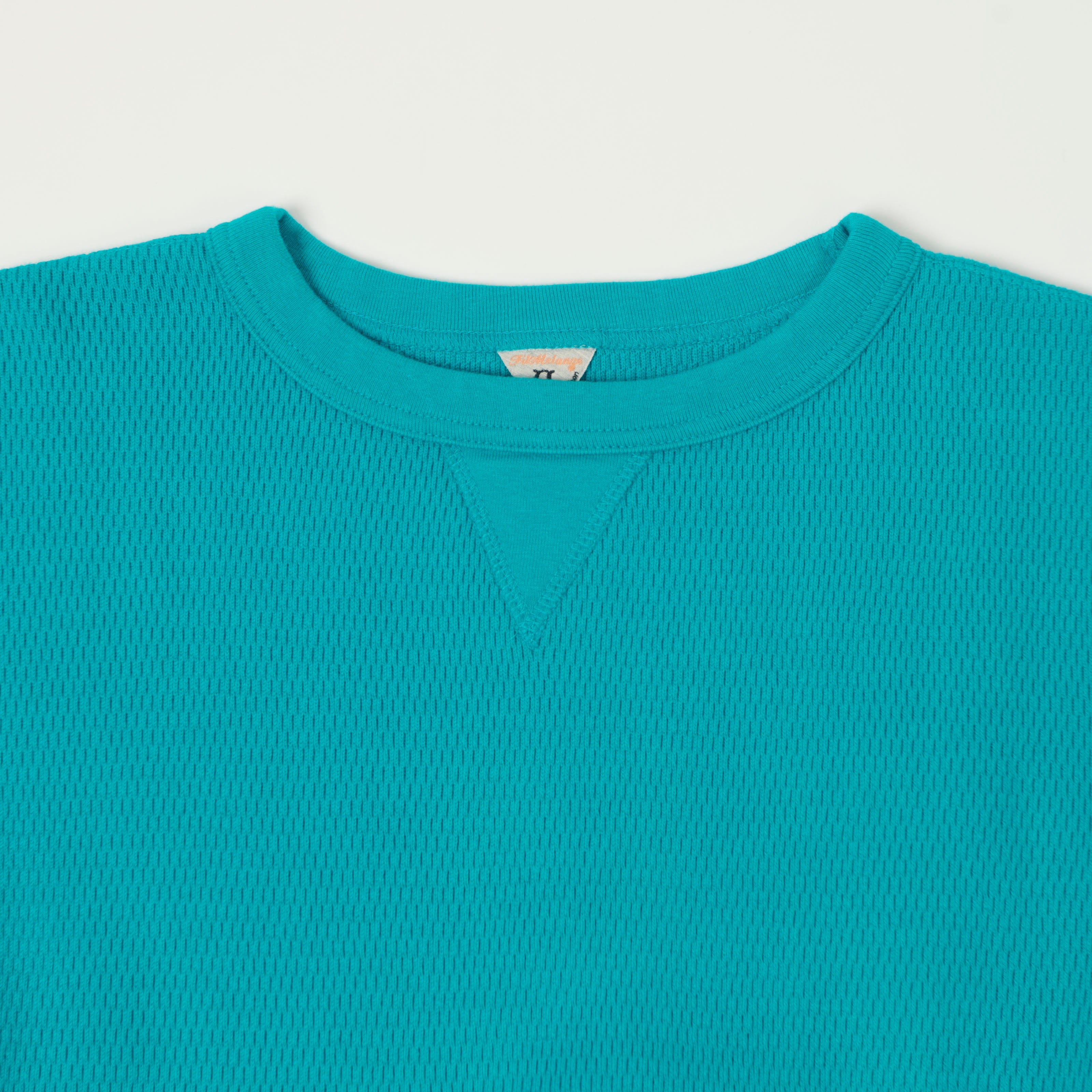 FilMelange 'Daryl' Honeycomb Knit Thermal T-Shirt - Teal Blue