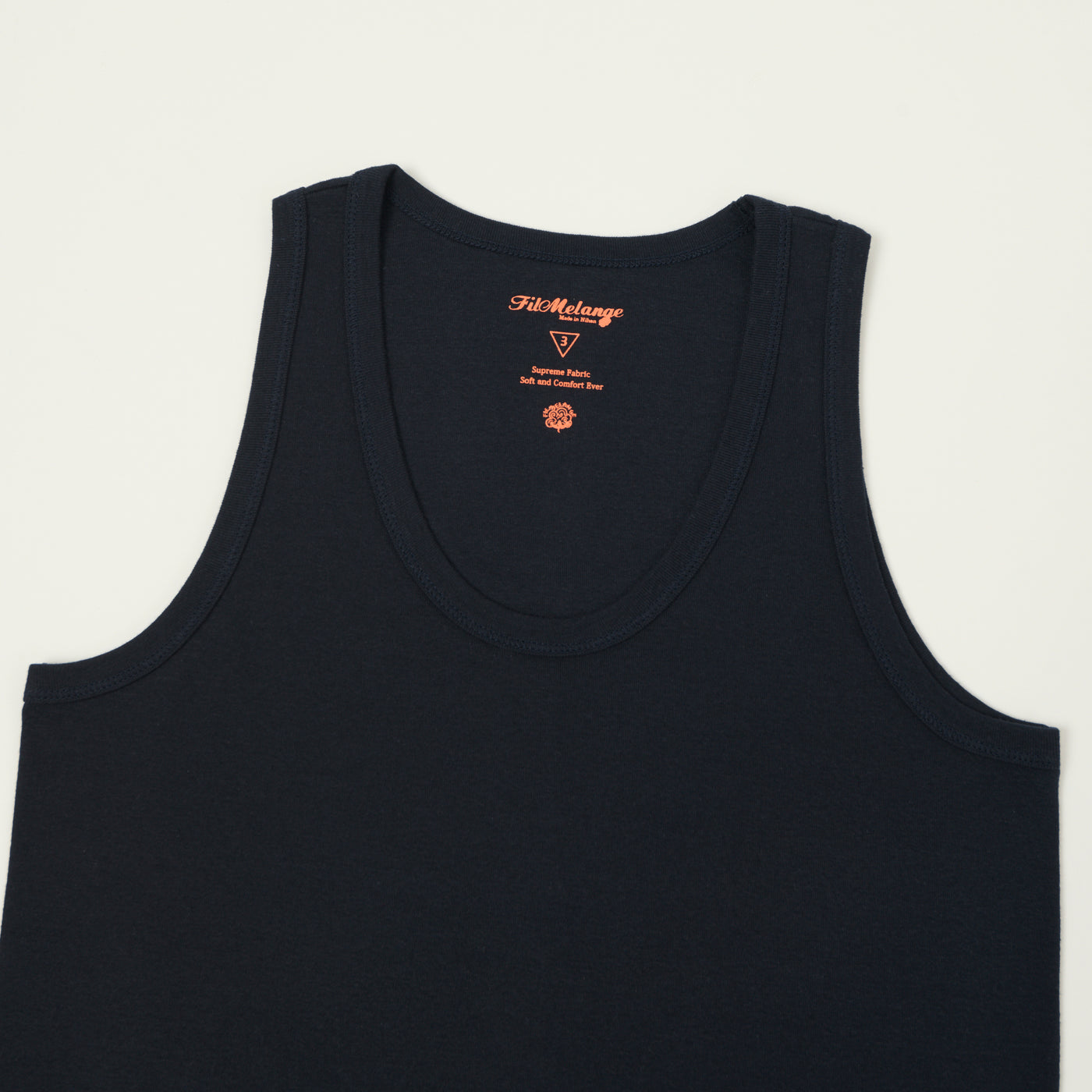 FilMelange 'Ryan' Organic Cotton Rib Vest - Black Navy