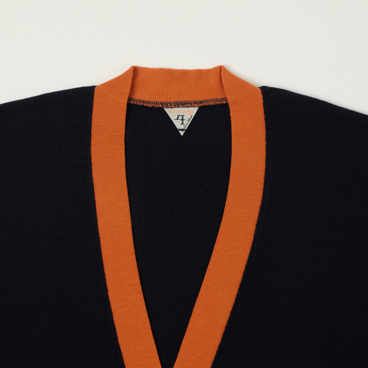FilMelange 'Wallace' Contrast Wool Cardigan - Navy/Orange