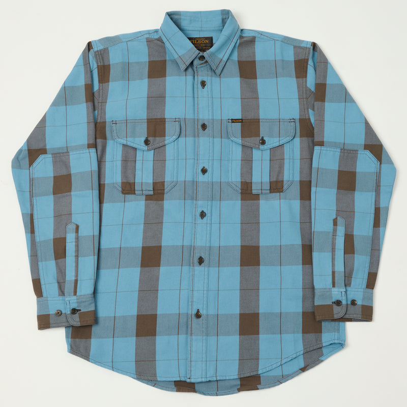 Filson Vintage Wash Alaskan Guide Shirt - Blue/Dark Brown