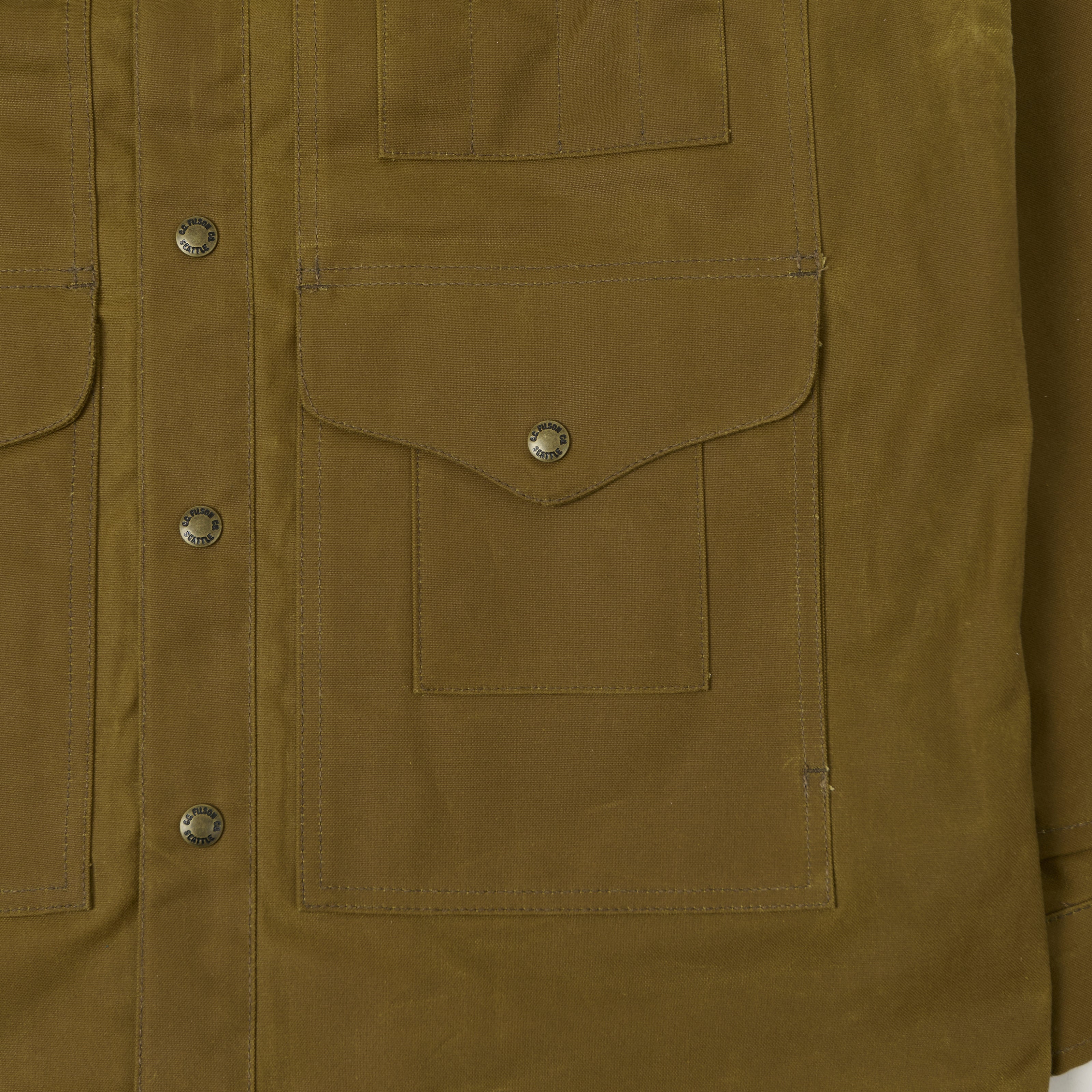 Filson Lined Tin Cloth Cruiser Jacket - Dark Tan