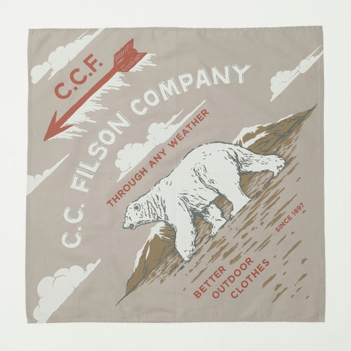 Filson Polar Bear Bandana - Light Grey