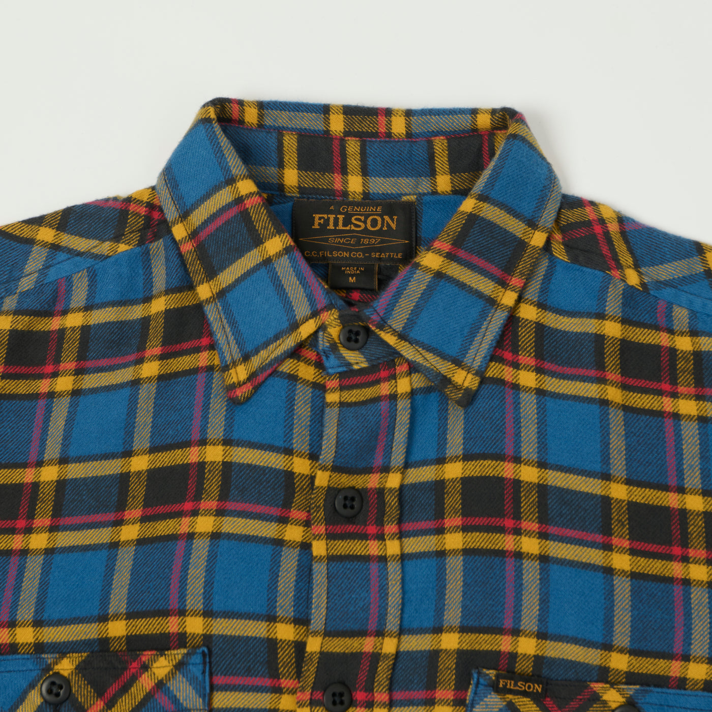 Filson 'The Rangeland' Flannel Shirt - Blue/Yellow