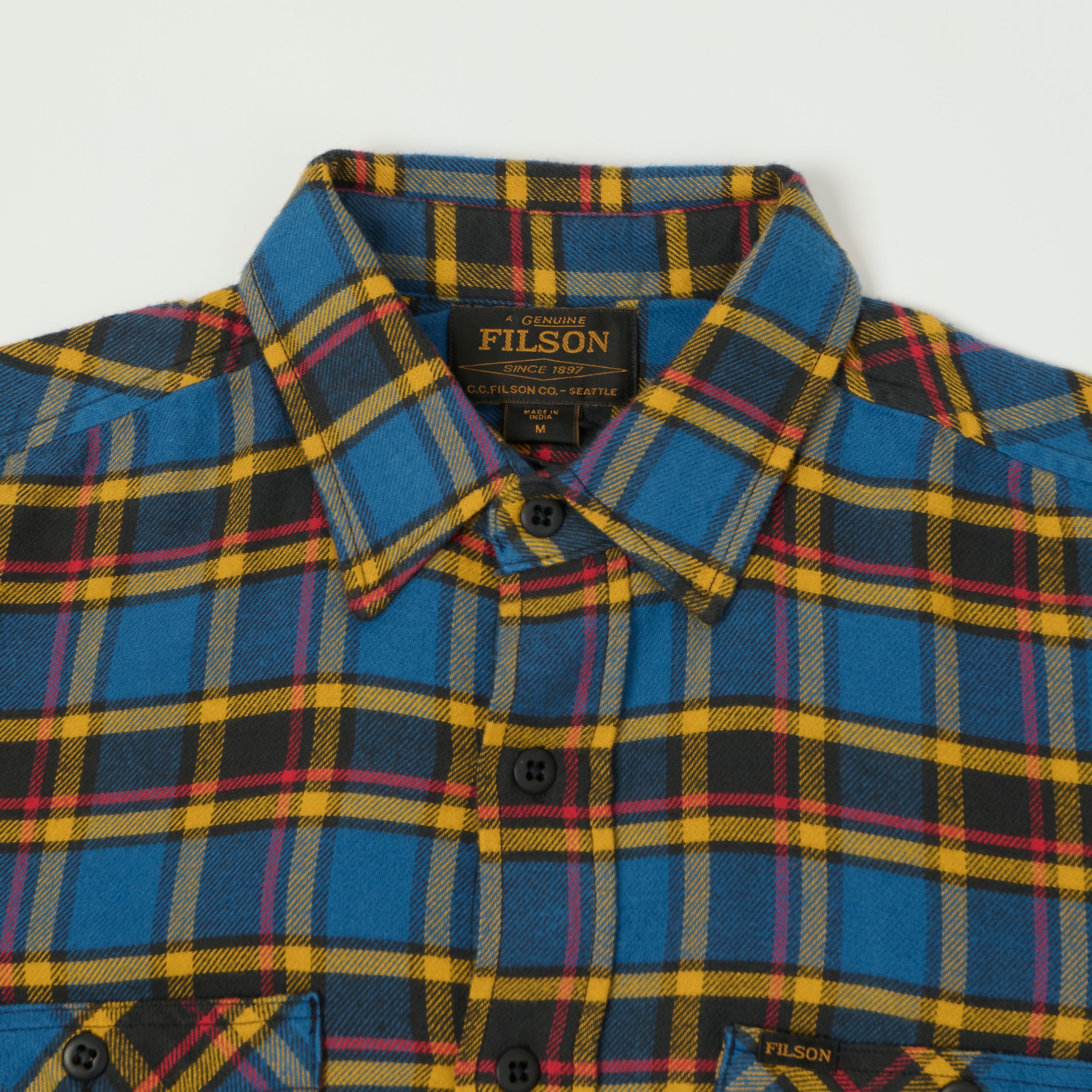 Filson 'The Rangeland' Flannel Shirt - Blue/Yellow