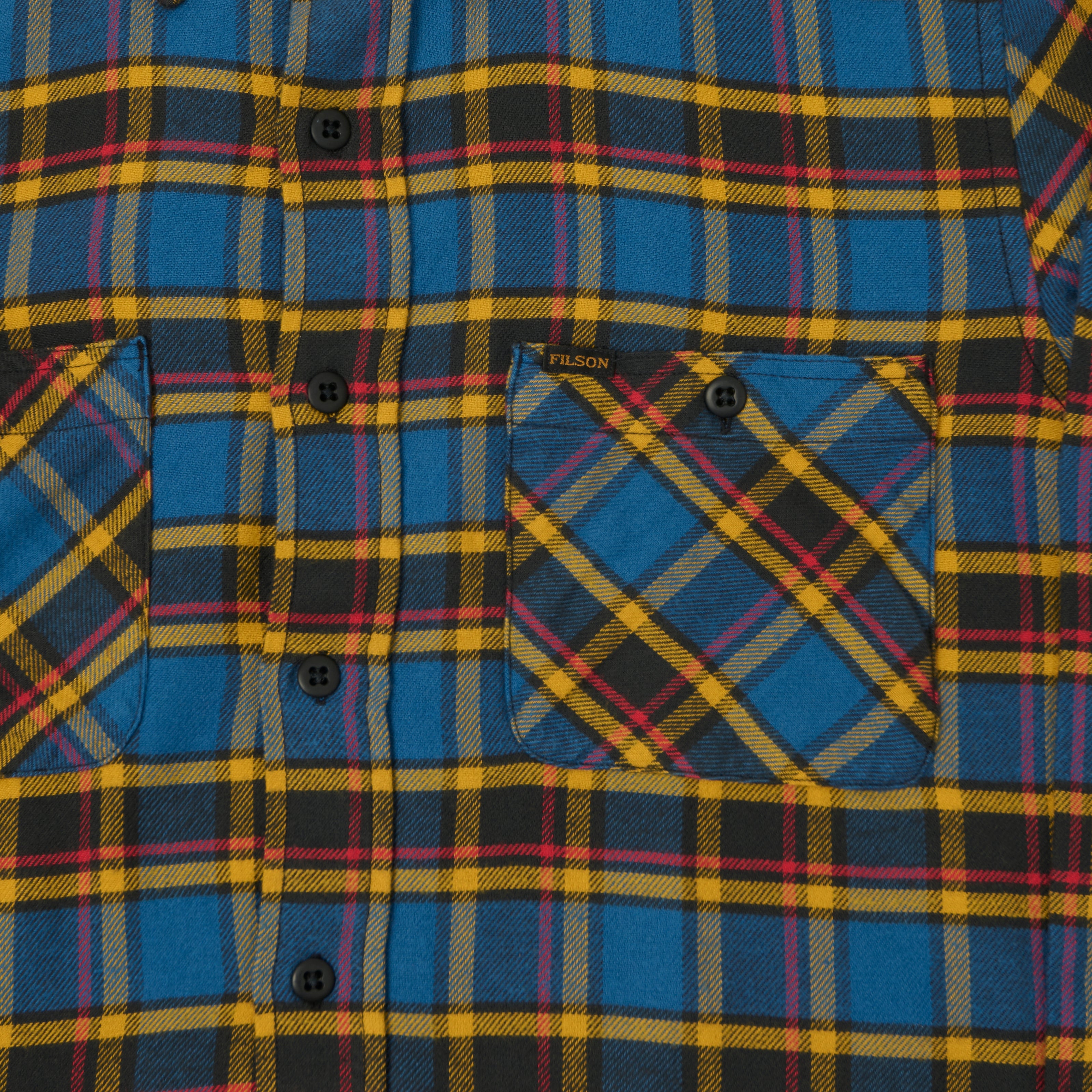 Filson 'The Rangeland' Flannel Shirt - Blue/Yellow