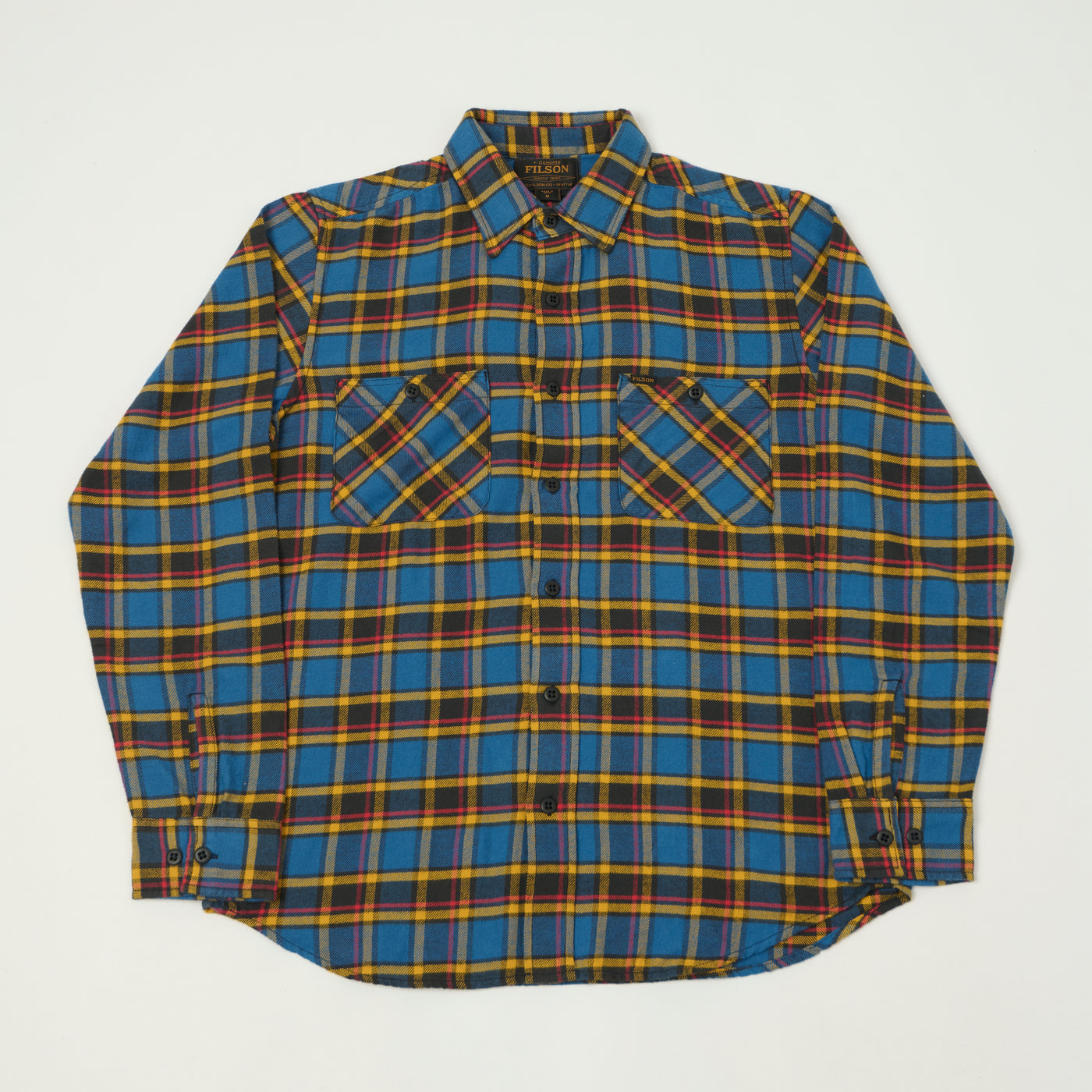 Filson 'The Rangeland' Flannel Shirt - Blue/Yellow