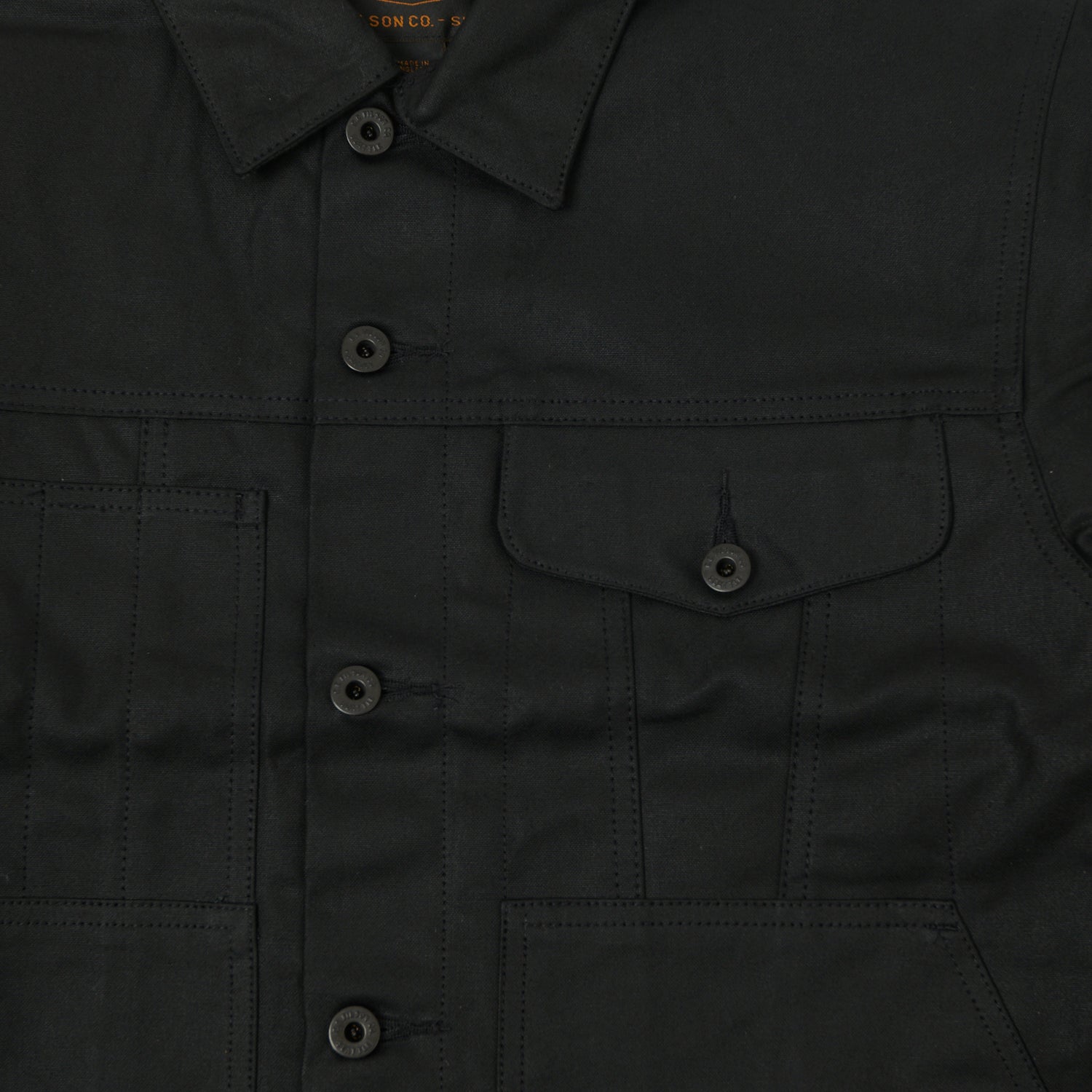 Filson Tin Cloth Short Lined Cruiser Jacket - Black