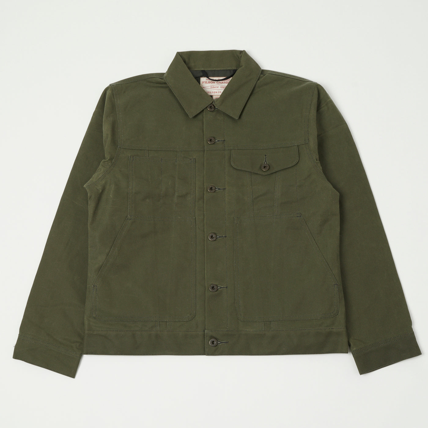 Filson Tin Cloth Short Lined Cruiser Jacket - Military Green