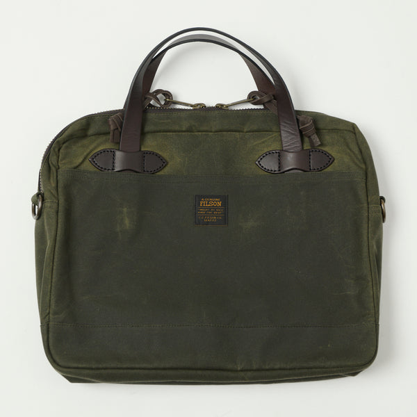 ショルダーバッグ Filson TIN CLOTH COMPACT BRIEFCASE Green Waxed Canvas Compact Briefcase | Filson