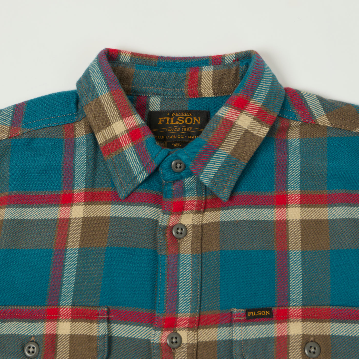 Filson Vintage Flannel Work Shirt - Blue/Grey/Multi