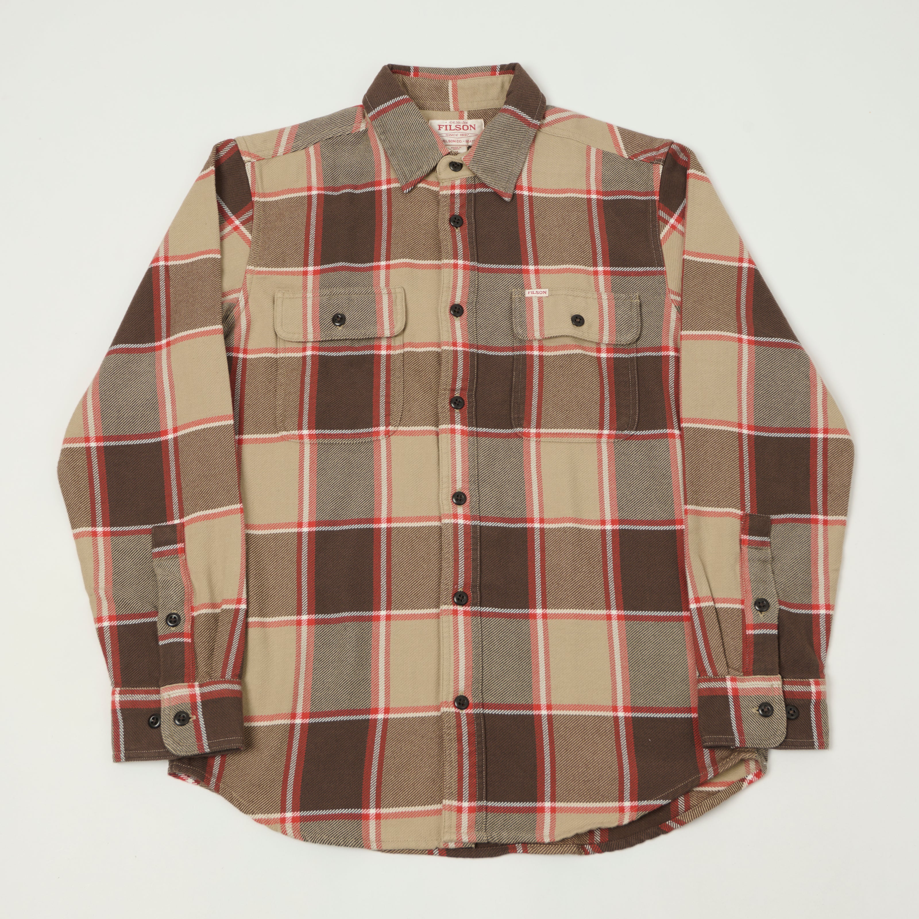 Filson Vintage Flannel Work Shirt - Tan/Orange