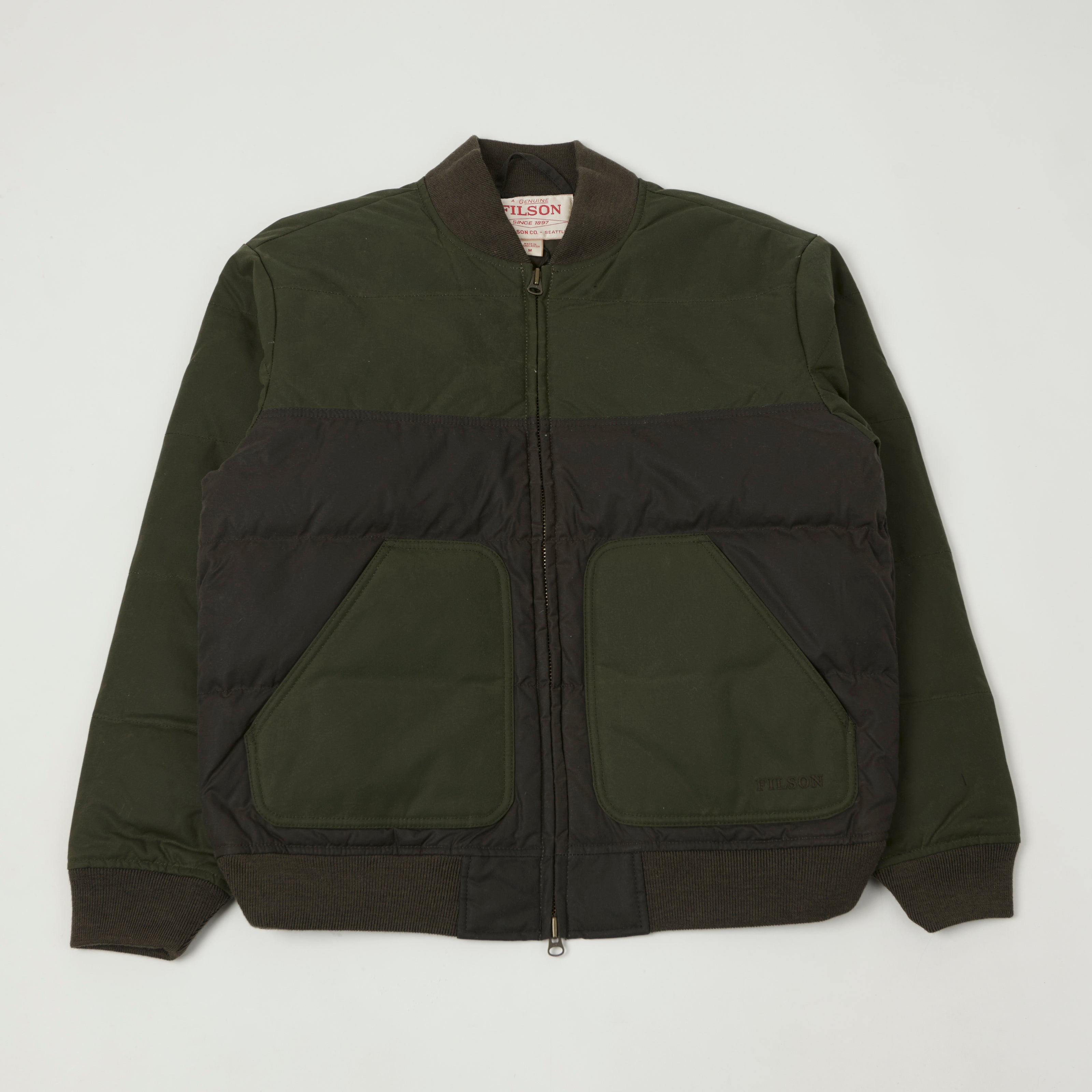 Filson Waxed Down Bomber Jacket - Otter Green