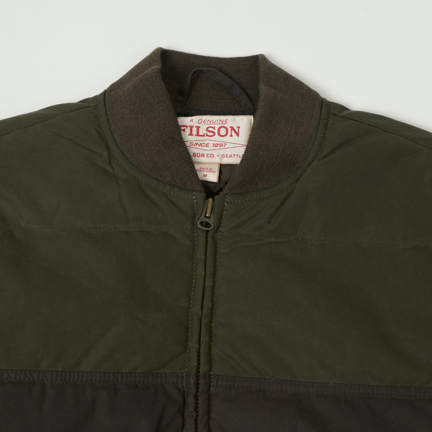 Filson Waxed Down Bomber Jacket - Otter Green