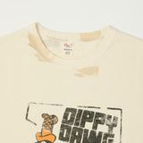 Flea-T 1950s Orange 'Dippy Dawg' Short Sleeve T-Shirt - White