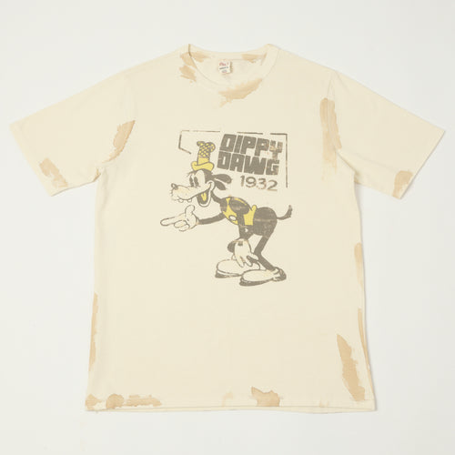 Flea-T 1950s Yellow 'Dippy Dawg' T-Shirt - White