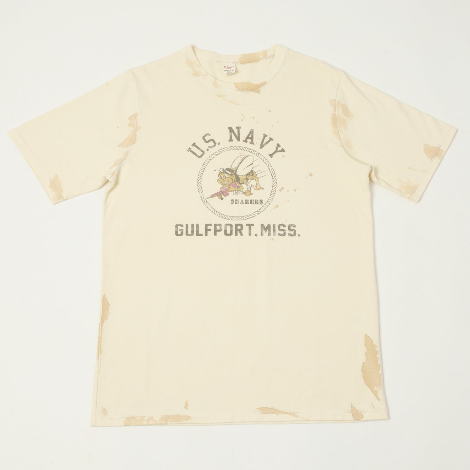 Flea-T 1950s 'Seabees' T-Shirt - White