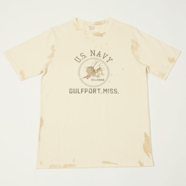 Flea-T 1950s 'Seabees' Short Sleeve T-Shirt - White