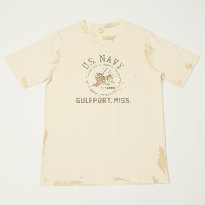 Flea-T 1950s 'Seabees' Short Sleeve T-Shirt - White