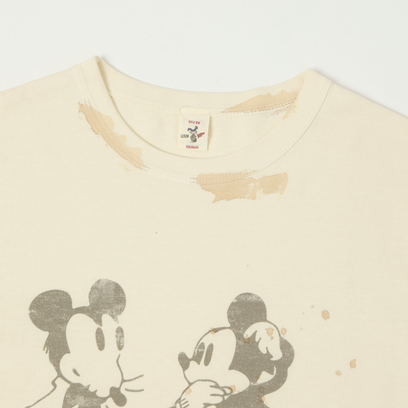 Flea-T 1950s 'Mono Mickey Evolution' T-Shirt - White