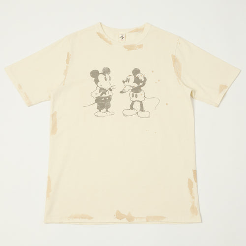 Flea-T 1950s 'Mono Mickey Evolution' T-Shirt - White