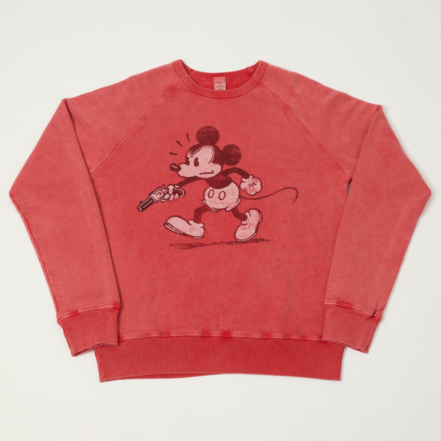 Flea-T 1950s Raglan Sleeve 'Rebel Mickey' Sweatshirt - Red