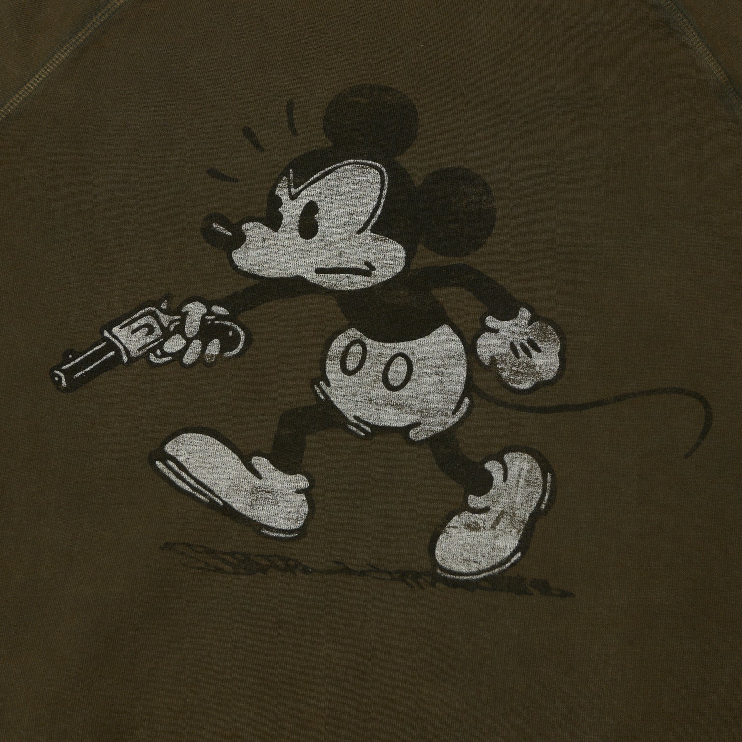 Flea-T 1950s Raglan Sleeve 'Rebel Mickey' Sweatshirt - Brown