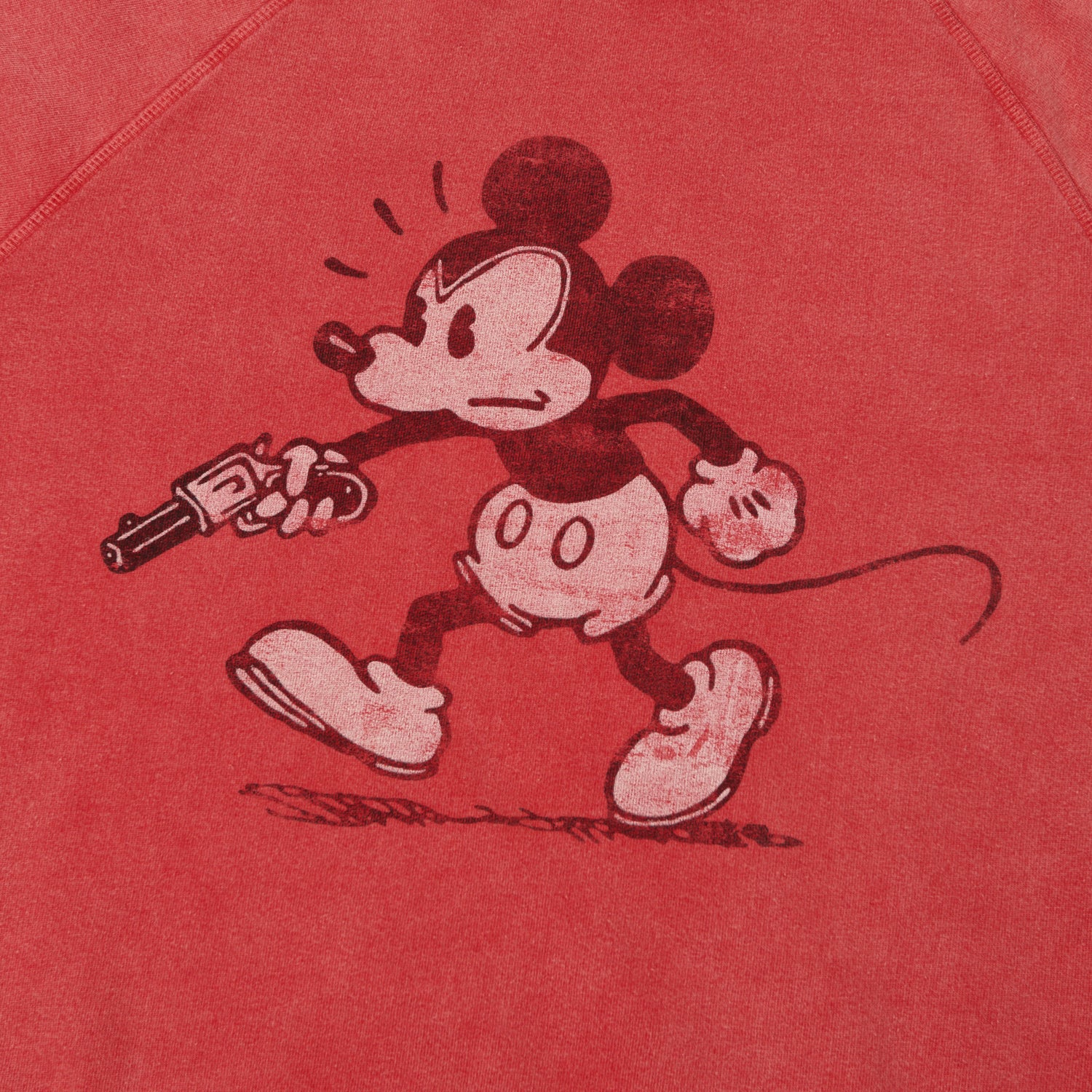 Flea-T 1950s Raglan Sleeve 'Rebel Mickey' Sweatshirt - Red