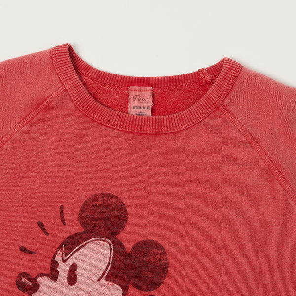 Flea-T 1950s Raglan 'Rebel Mickey' Sweatshirt - Red