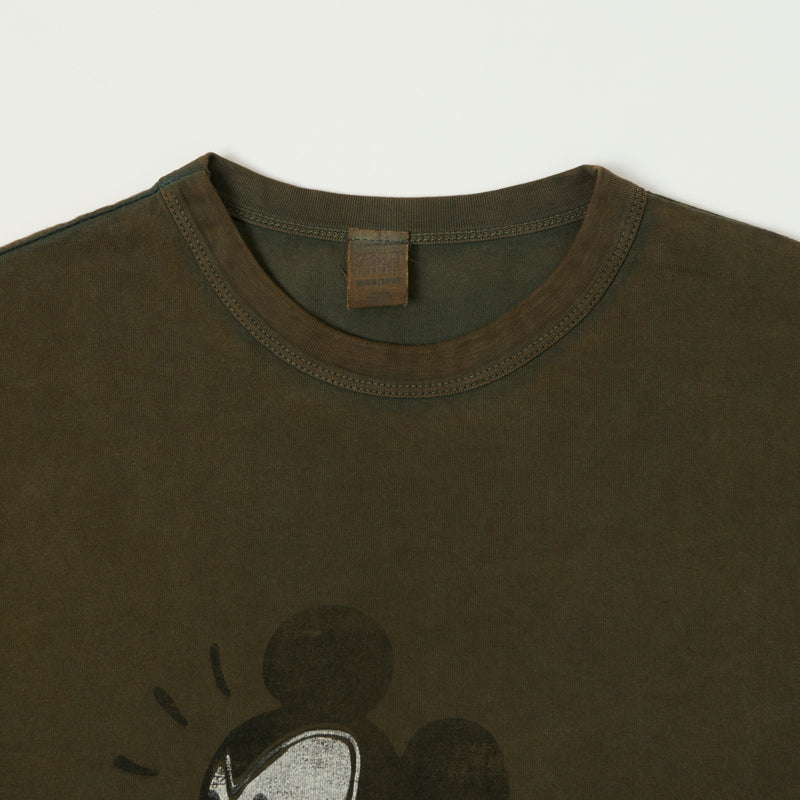 Flea-T 1950s 'Rebel Mickey' Short Sleeve T-Shirt - Brown