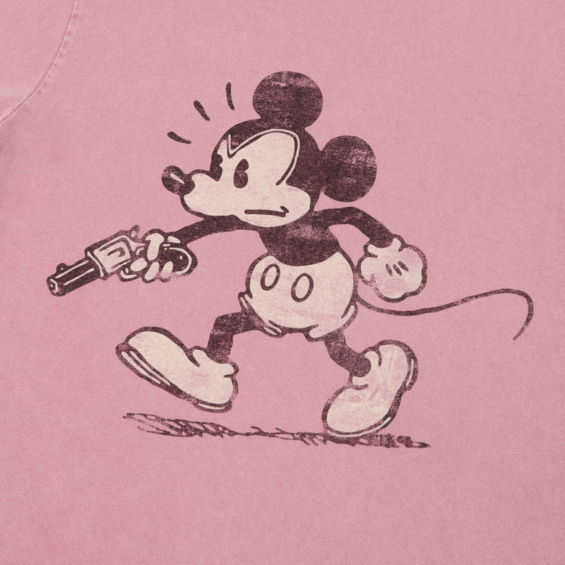 Flea-T 1950s 'Rebel Mickey' Short Sleeve T-Shirt - Pink