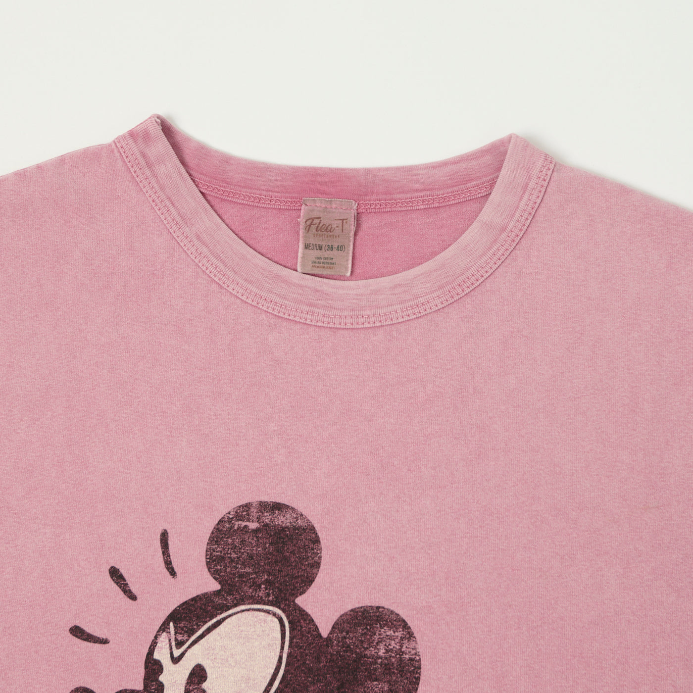 Flea-T 1950s 'Rebel Mickey' T-Shirt - Pink