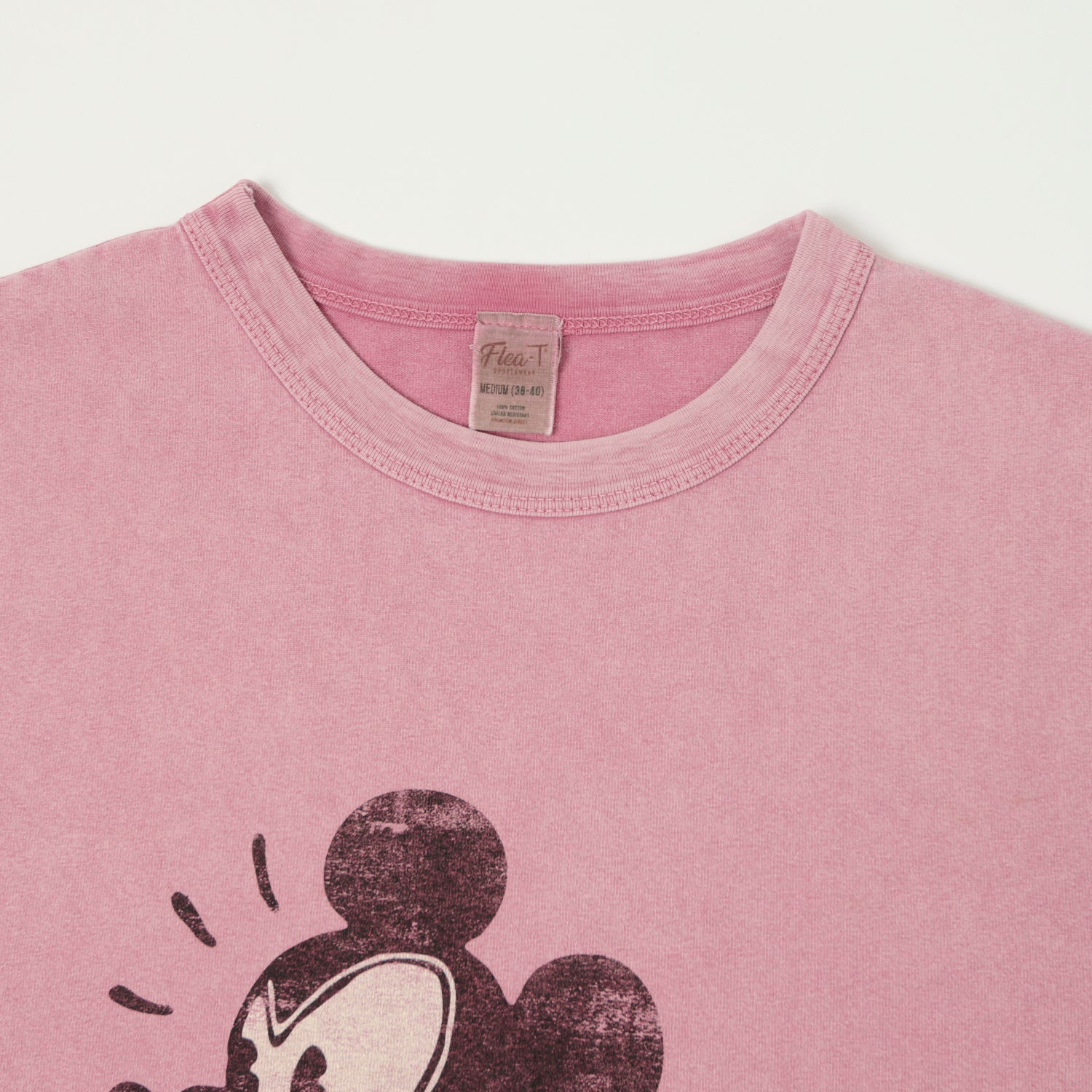 Flea-T 1950s 'Rebel Mickey' T-Shirt - Pink
