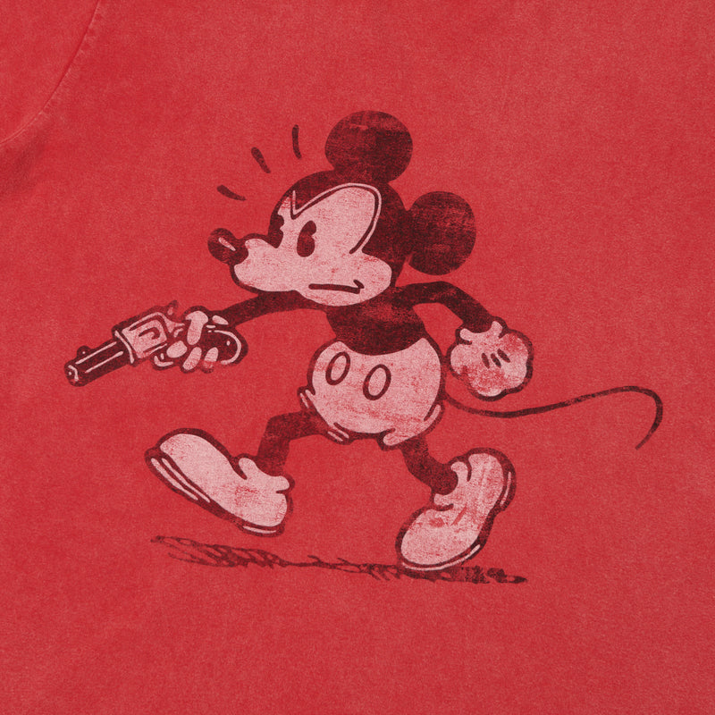 Flea-T 1950s 'Rebel Mickey' Short Sleeve T-Shirt - Red