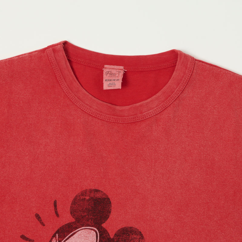 Flea-T 1950s 'Rebel Mickey' Short Sleeve T-Shirt - Red