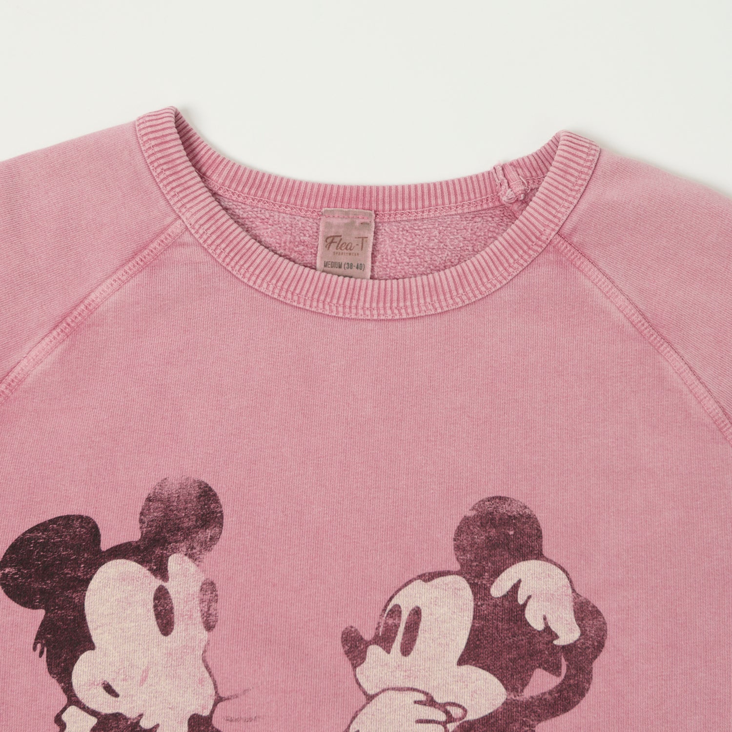 Flea-T 1950s Raglan Sleeve 'Mickey Evolution' Sweatshirt - Pink