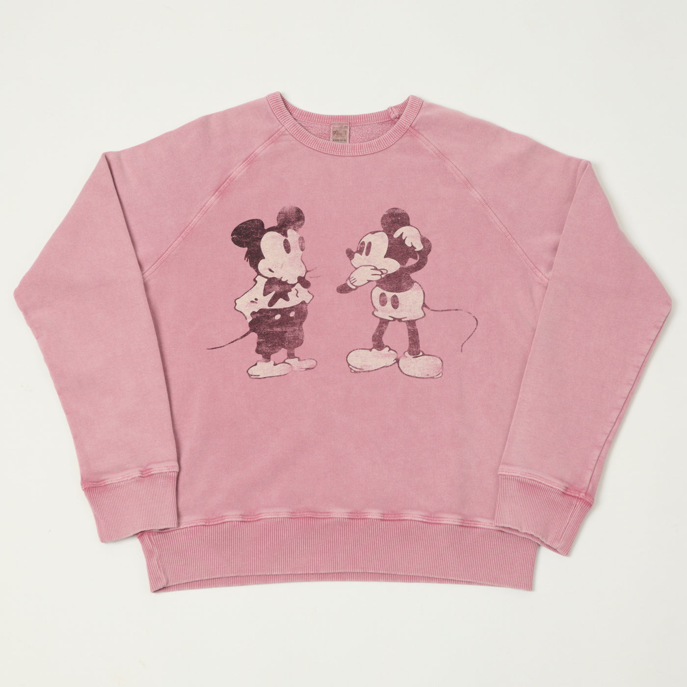 Flea-T 1950s Raglan Sleeve 'Mickey Evolution' Sweatshirt - Pink