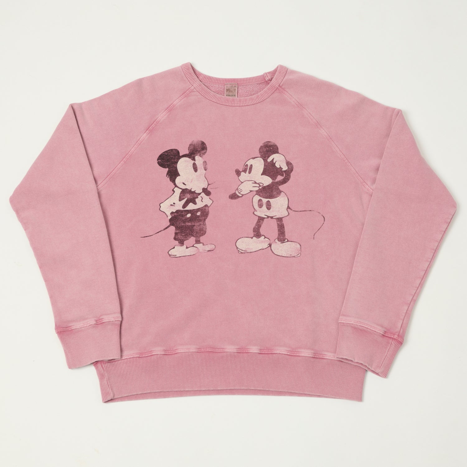 Flea-T 1950s Raglan Sleeve 'Mickey Evolution' Sweatshirt - Pink