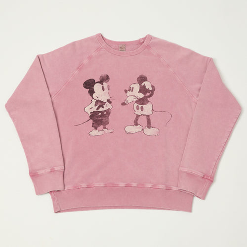 Flea-T 1950s Raglan Sleeve 'Mickey Evolution' Sweatshirt - Pink