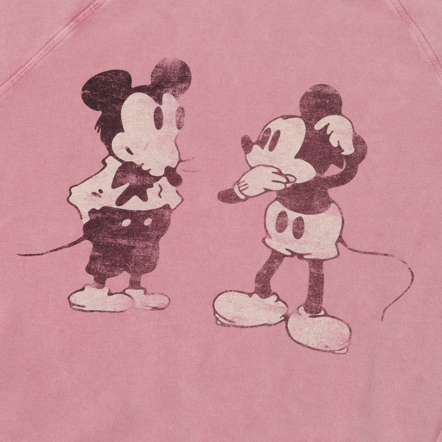 Flea-T 1950s Raglan Sleeve 'Mickey Evolution' Sweatshirt - Pink