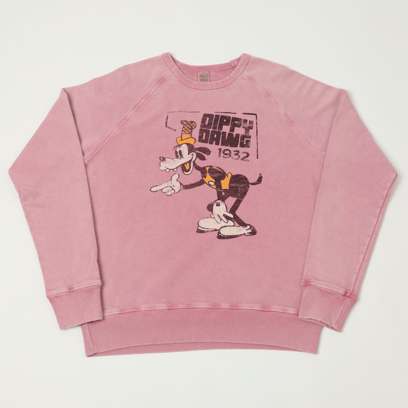 Flea-T 1950s Raglan 'Dippy Dawg' Sweatshirt - Pink