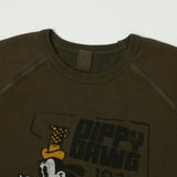 Flea-T 1950s Raglan 'Dippy Dawg' Sweatshirt - Brown