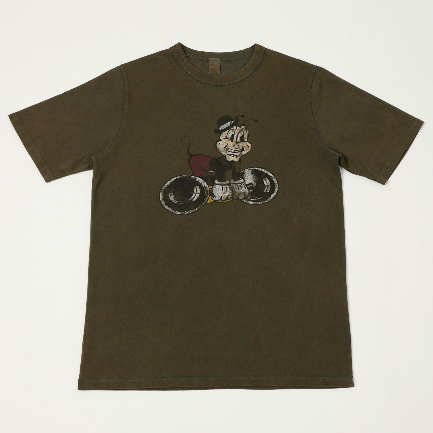 Flea-T 1950s 'Macho Mr. Flea' T-Shirt - Brown