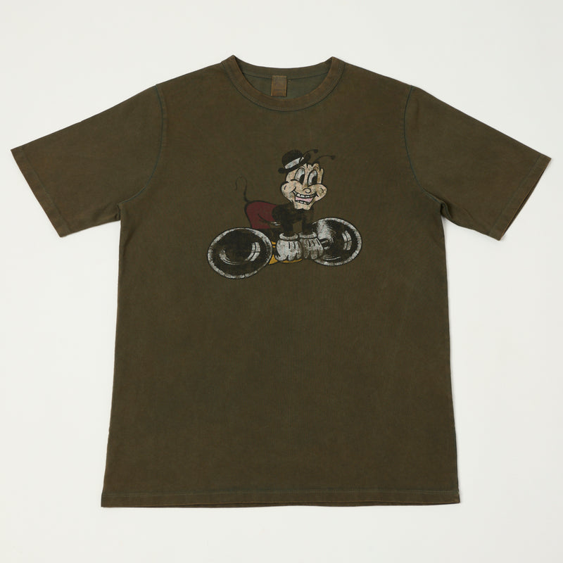 Flea-T 1950s 'Macho Mr. Flea' Short Sleeve T-Shirt - Brown