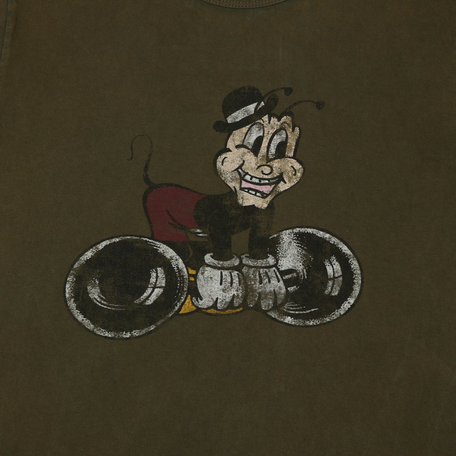 Flea-T 1950s 'Macho Mr. Flea' T-Shirt - Brown