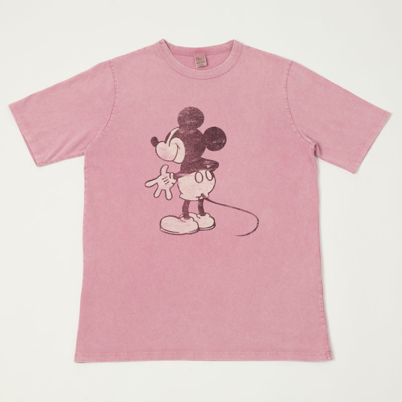 Flea-T 1950s 'Behind Mickey' Short Sleeve T-Shirt - Pink