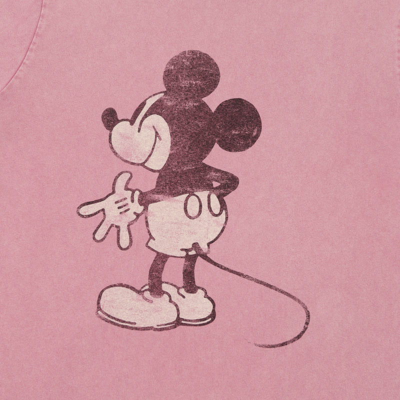 Flea-T 1950s 'Behind Mickey' Short Sleeve T-Shirt - Pink