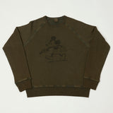 Flea-T 1950s Raglan 'Mono Rebel Mickey' Sweatshirt - Brown