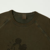 Flea-T 1950s Raglan 'Mono Rebel Mickey' Sweatshirt - Brown